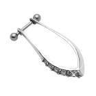 Helix ear piercing 1.2x6mm with 925 sterling silver design and crystals