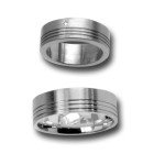 Titanium partner ring - 3  matted and polished grooves side