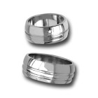 Partner ring made of titanium - grooves