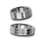 Titanium partner ring  2 middle matted and polished grooves