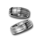 Titanium partner ring 1 groove each side matted and polished