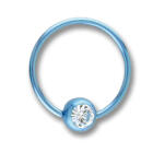 Titanium BCR with a clamp ball with crystal 1.0mm