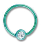 Titanium BCR with a clamp ball with crystal 1.2mm