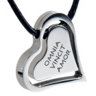 Two-part heart pendant made of stainless steel with your individual engraving