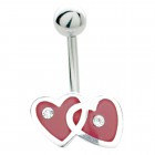 Belly button piercing with heart design