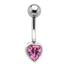 Belly button piercing with heart motif