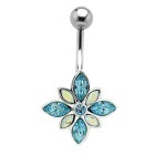 Belly button piercing with flower motif 461