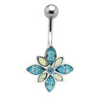 Belly button piercing with flower motif 461