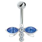 Navel piercing with 925 silver dragonfly motif 474