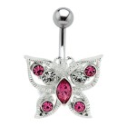 Navel piercing with butterfly 925 silver motif 603