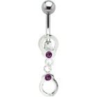 Belly button piercing with 925 silver handcuff motif