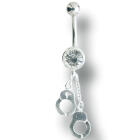 316L surgical steel belly button piercing with 925 silver handcuffs,