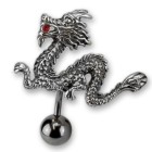 Navel piercing, Chinese dragon motif with crystal
