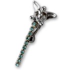 Navel piercing, motif angel with rhinestone chain