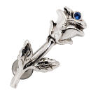 Navel piercing with 925 sterling silver motif picked flower with crystal