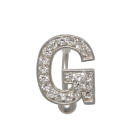 Letter navel piercing G with steel or titanium banana, 1.6x6mm / 1.6x8mm / 1.6x10mm / 1.6x12mm / 1.6x14mm