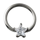 BCR clamp ring with star crystal insert size and color selectable