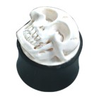 Organix plug with carving, white skull