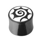 Organix plug with a spiral motif b/w, size selectable