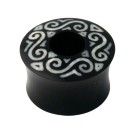 Organix ear plug made of horn with motif inlaid, different sizes