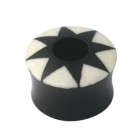 Organix ear plug made of horn with star motif b/w