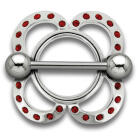 Nipple shield flower 925 silver with Swarovski crystals
