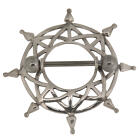 Nipple piercing with barbell and an unusual design made of 925 silver