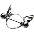 Nipple piercing with two wings