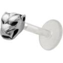 Bioplast labret with tiger head design, 1.2x6mm / 1.2x8mm / 1.2x10mm