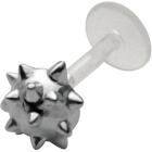 Bioplast labret with Viking club, 1.2x6mm / 1.2x8mm / 1.2x10mm
