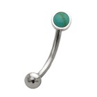Eyebrow piercing with turquoise design