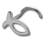 Nose piercing with a fish design