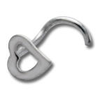 Nose piercing with a heart design