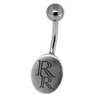 Belly button piercing oval 1.6x10mm with individual engraving