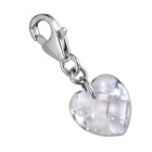 Pendant zirconia heart, 10mm, clear