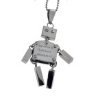 Pendant robot jumping jack made of stainless steel with individual engraving