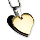 Double pendant - hearts black and gold