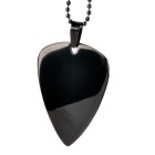 Pendant made of 316L steel, plectrum, black