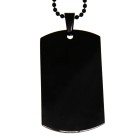 Pendant made of 316L steel, PVD-coated and blackened, dog tag 50x29mm