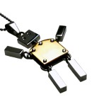 Pendant robot jumping jack, stainless steel movable - gold-colored