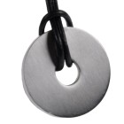 Stainless steel disc pendant, diameter 29mm - satinised on one side