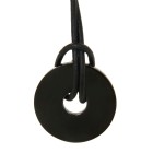 Pendant disc stainless steel, diameter 29mm - black