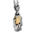 Pendant: robot made of stainless steel, articulated - PVD gold