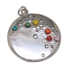 Pendant 925 sterling silver - circle with pearls