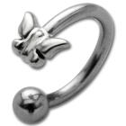 Front circular barbell with butterfly design in different sizes