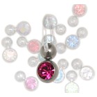 Double clamping ball vertical 8mm and 6mm made of surgical steel with crystal stone