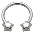 Side horseshoe piercing with stars motif