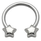 Side horseshoe piercing with stars motif