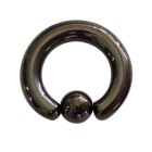 Piercing clamping ring black surgical steel in 2 to 4mm