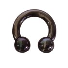 Black horseshoe piercing with balls 2.0 to 4.0mm